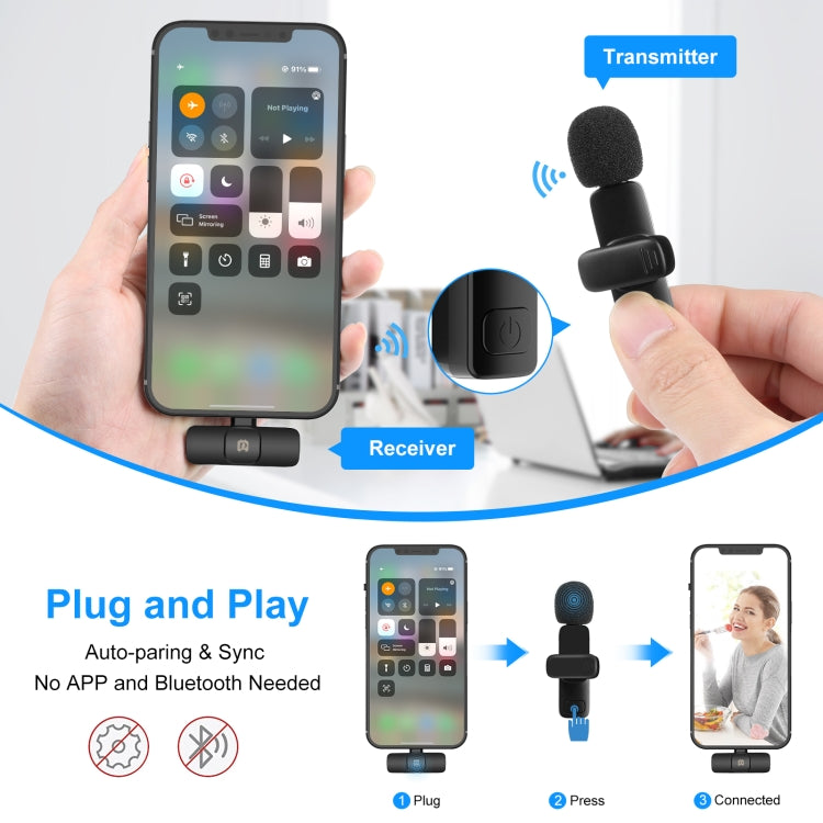 Ασύρματο Μικρόφωνο Lapel για Smartphone (Σετ 2 Τεμαχίων)