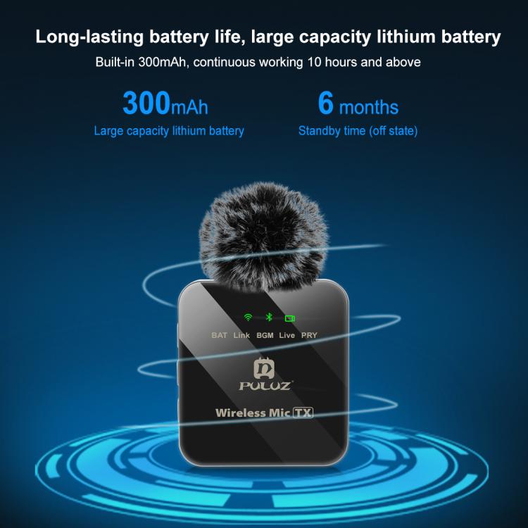 PULUZ 2 TX + 1 RX Wireless Microphone for Camera & Phone (Full Pack) | Διπλό Ασύρματο Μικρόφωνο για Κάμερες & Κινητά